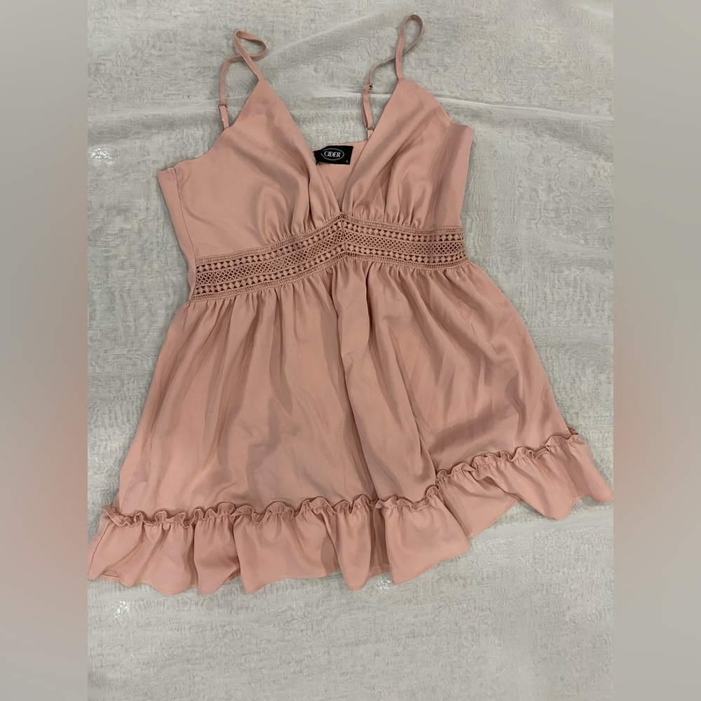 Pink dress with frills